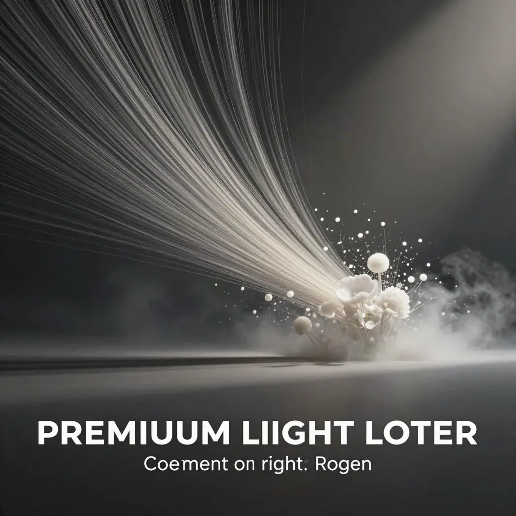 Silver light filaments bloom in graphite haze with open copy space.